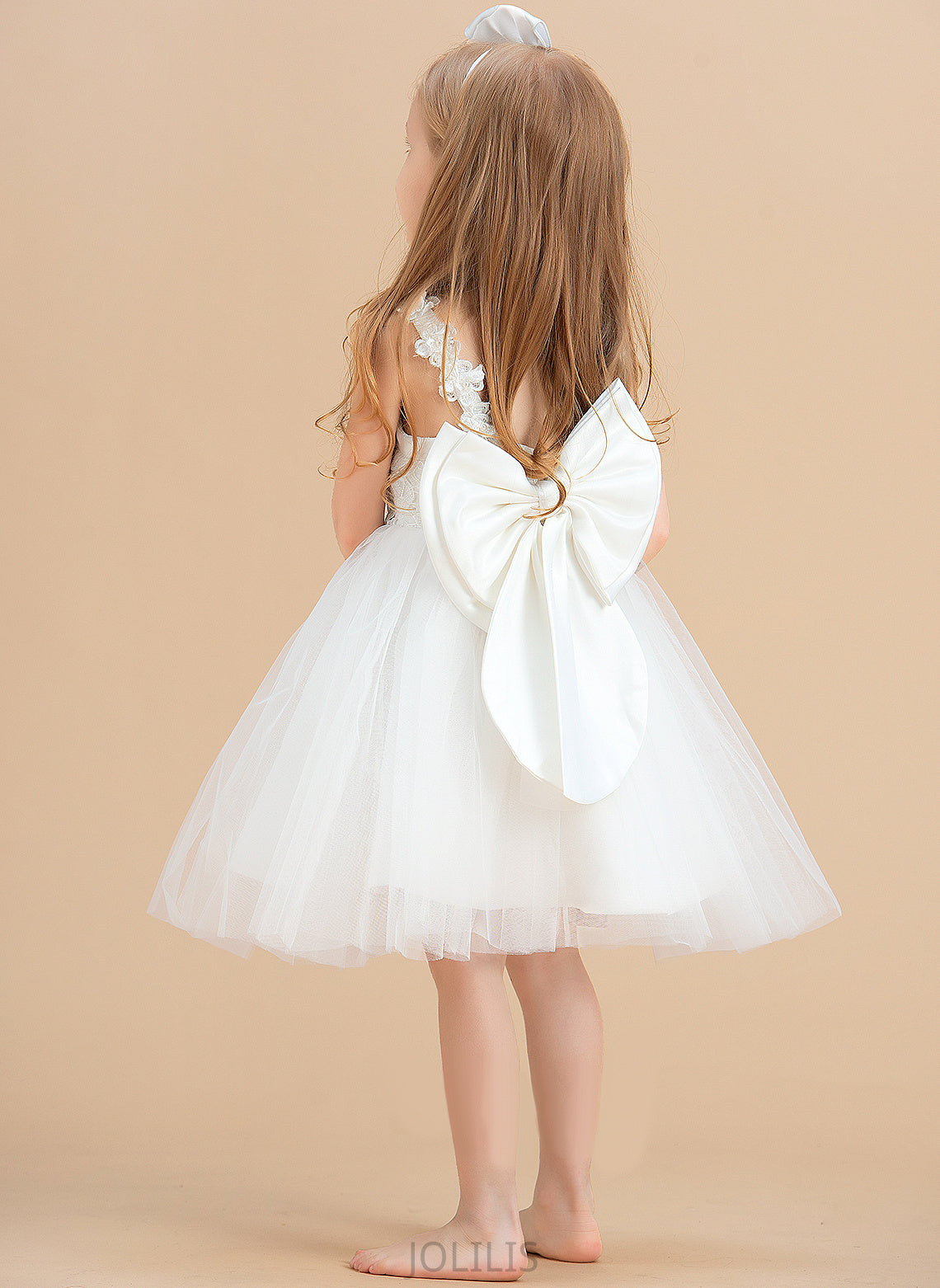 Dress Flower(s)/V Flower Flower Girl Dresses Lena A-Line Knee-length Girl With Back Sleeveless Neck Scoop Satin/Tulle/Lace -