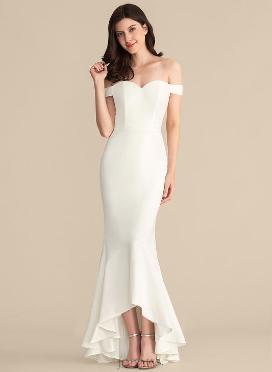 With Dress Off-the-Shoulder Mylie Wedding Dresses Wedding Trumpet/Mermaid Asymmetrical Cascading Ruffles