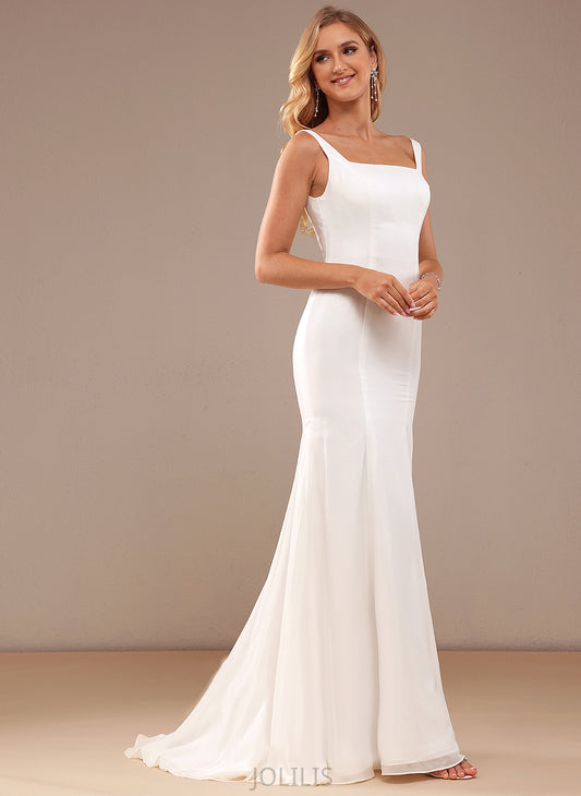 Chiffon Dress Wedding Dresses Lace Train Sweep Mckenna Trumpet/Mermaid Square Wedding