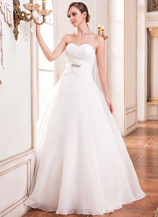 Dress Ruffle Organza Luciana Sequins Wedding Dresses Floor-Length With Ball-Gown/Princess Wedding Sweetheart Beading