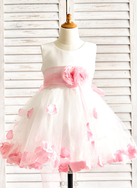 Dress Girl A-Line Scoop Flower Girl Dresses Neck Knee-length With Sleeveless - Flower Flower(s) Braelyn Organza/Satin/Tulle