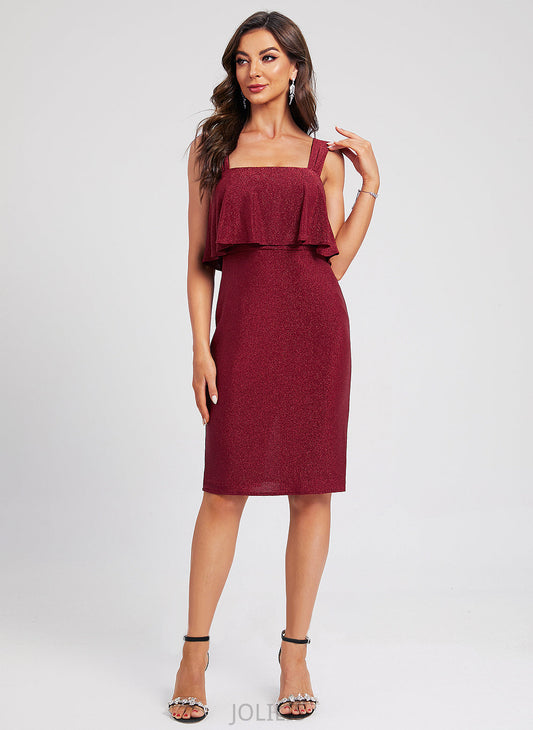 Homecoming Annie Knee-Length Neckline With Square Homecoming Dresses Dress Ruffle Sheath/Column