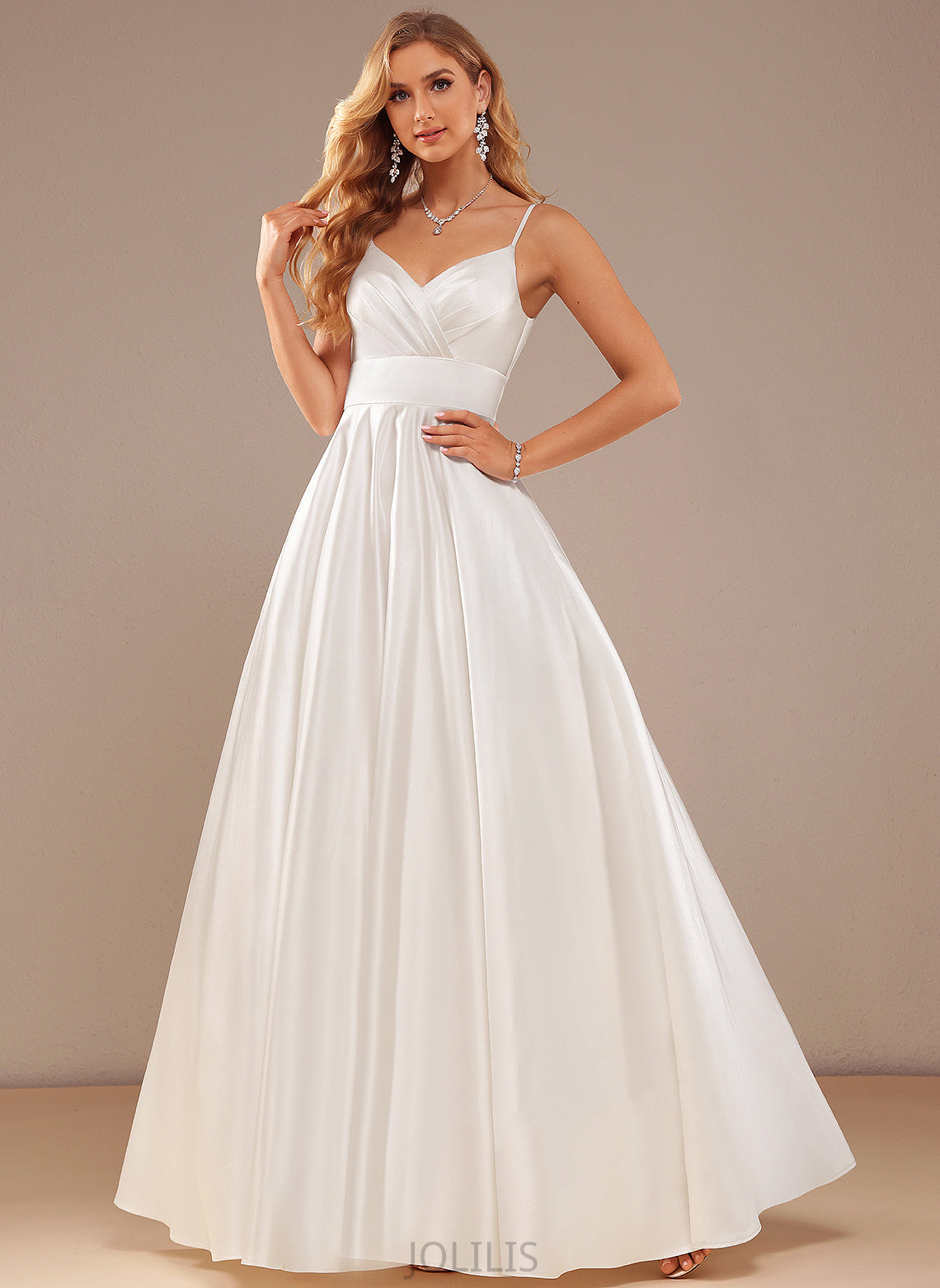 Wedding Logan Dress Wedding Dresses Floor-Length V-neck Ball-Gown/Princess Satin