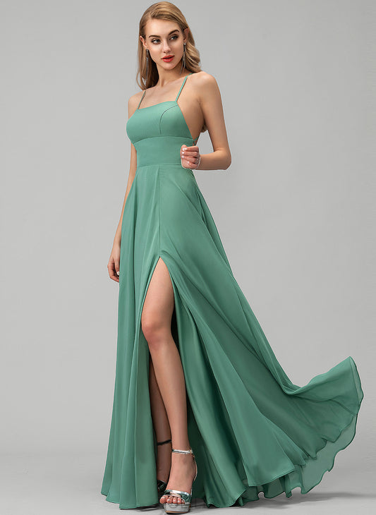 Floor-Length Silvia Chiffon A-Line Square Prom Dresses