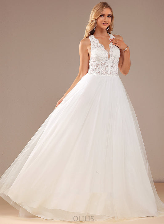 With Lace Ball-Gown/Princess Wedding Dress Eliana Court Lace Sequins V-neck Train Wedding Dresses Tulle