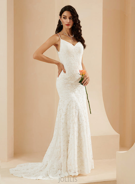 Wedding Train Leyla Court V-neck Trumpet/Mermaid Dress Wedding Dresses