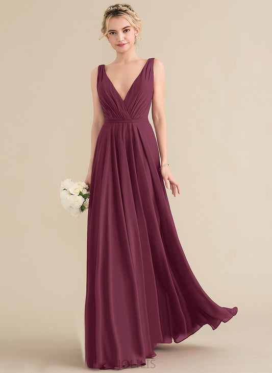 Prom Dresses Pleated Jemima Floor-Length With Chiffon A-Line V-neck