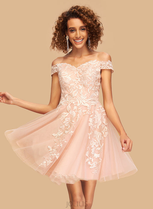 Short/Mini Off-the-Shoulder Dress Homecoming Madeline With Homecoming Dresses Tulle Lace A-Line