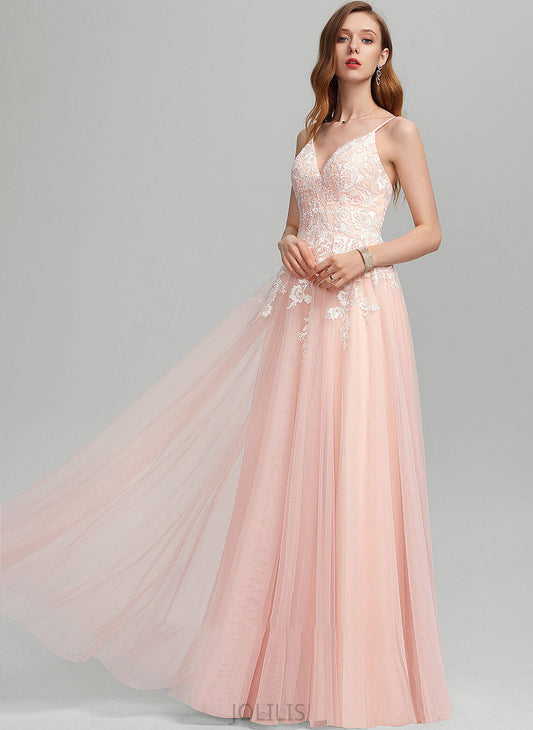 Tulle Eliana Sequins Sweetheart Ball-Gown/Princess With Floor-Length Prom Dresses