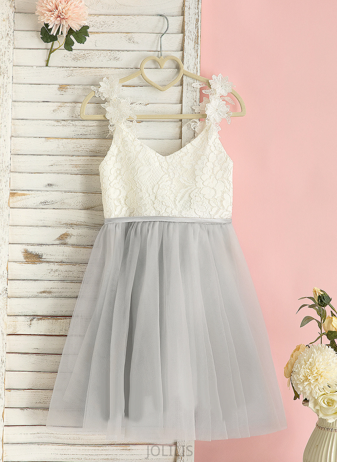 Dress Tulle/Lace Allyson Flower Knee-length Flower Girl Dresses Sleeveless A-Line V-neck Girl -