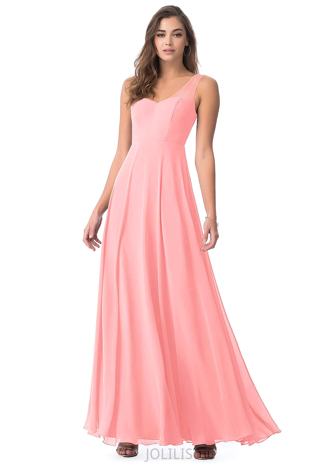 Anaya Sleeveless A-Line/Princess Floor Length Natural Waist Scoop Bridesmaid Dresses