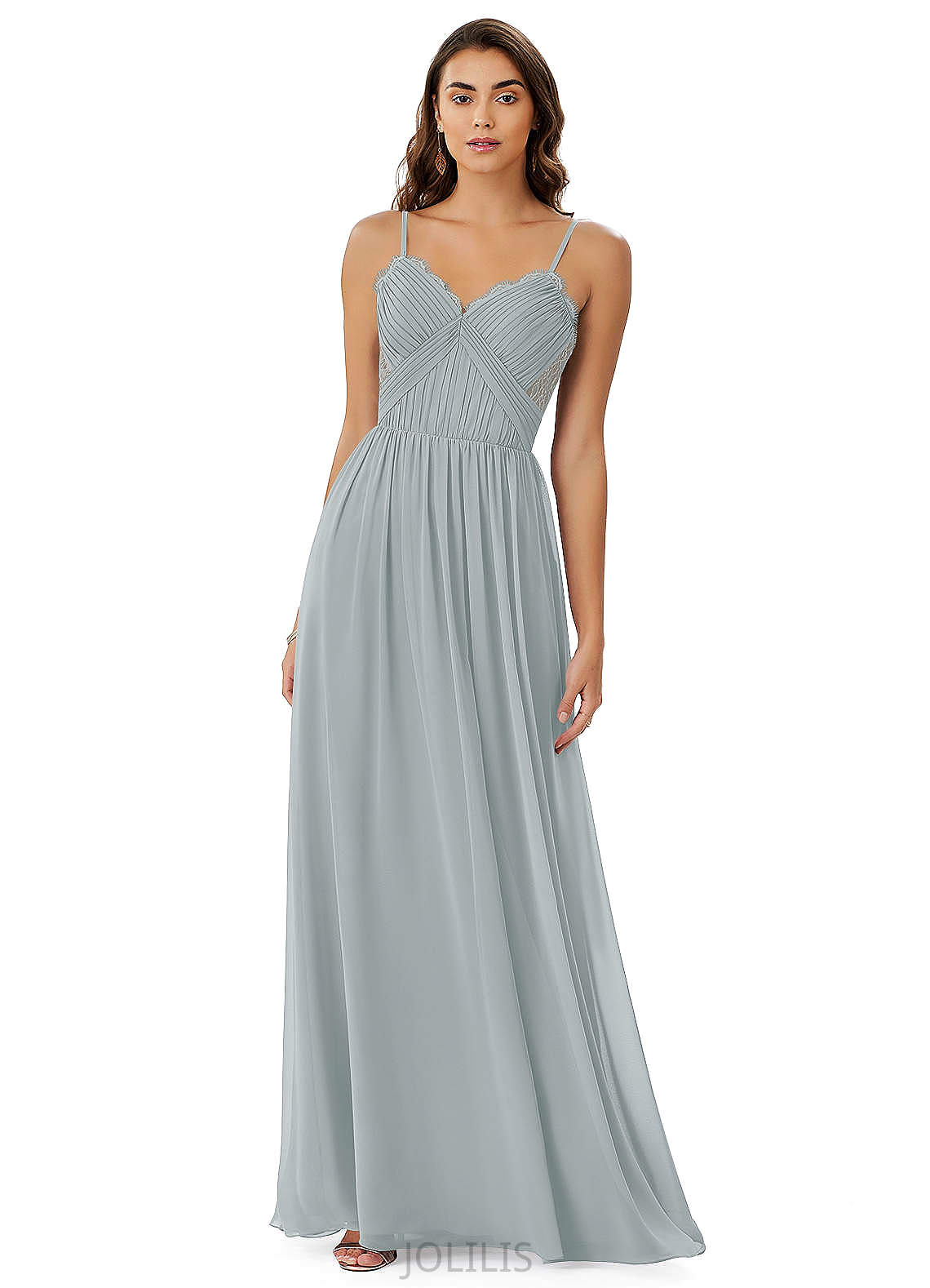 Danika Floor Length Sleeveless A-Line/Princess Natural Waist V-Neck Bridesmaid Dresses