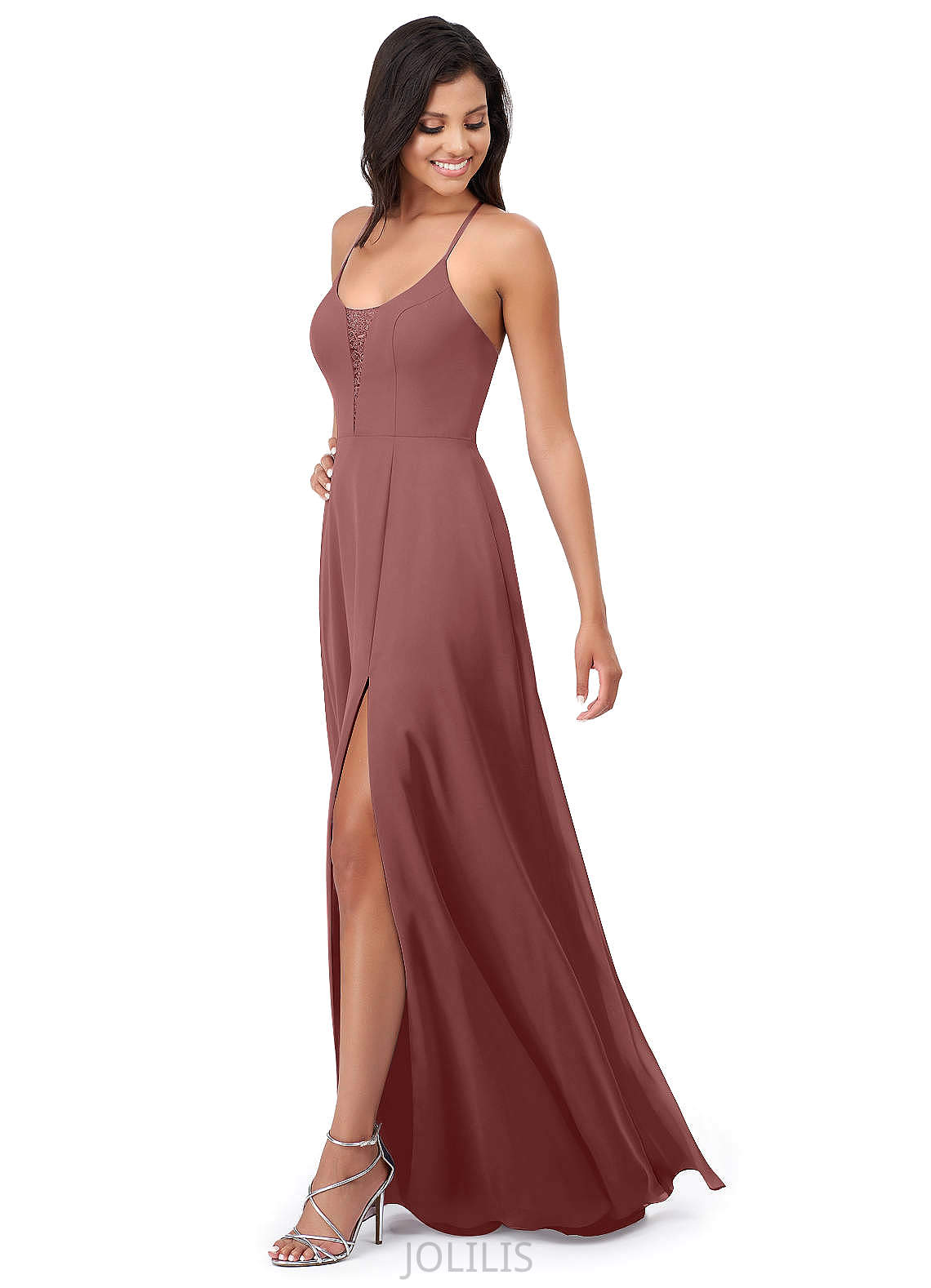 Roselyn V-Neck A-Line/Princess Sleeveless Floor Length Natural Waist Bridesmaid Dresses