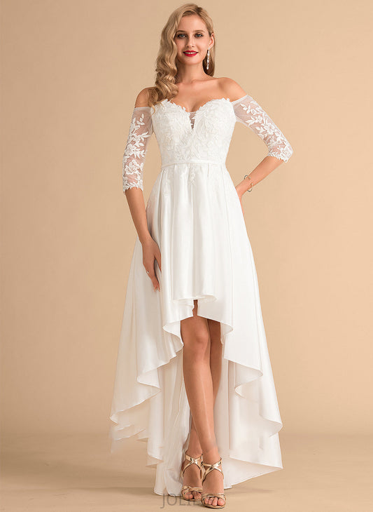 Satin Lace Dress Myla Wedding Wedding Dresses Asymmetrical A-Line