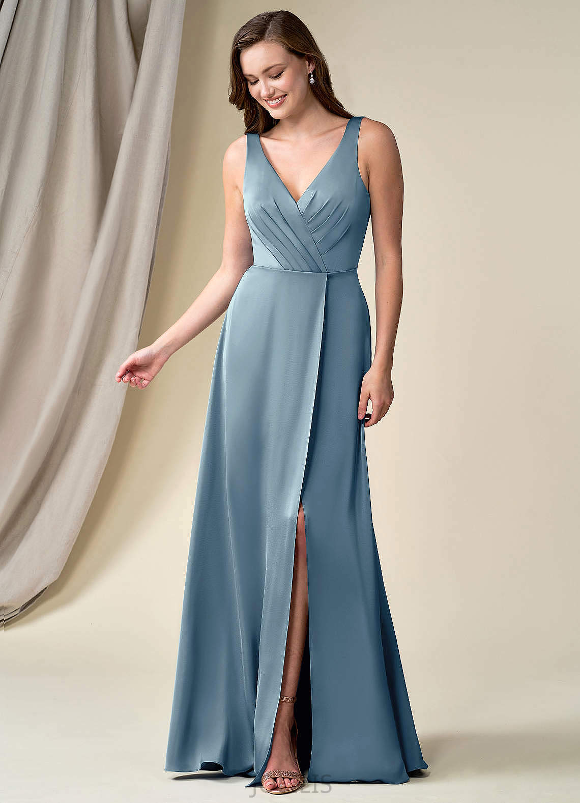 Lillie Floor Length Straps Sleeveless Natural Waist A-Line/Princess Bridesmaid Dresses