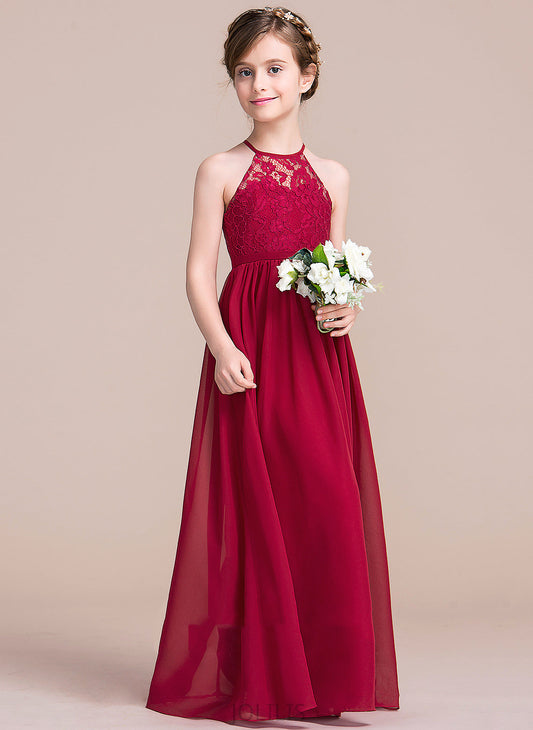 Flower Girl Dresses Scoop Flower - Dress Neck Floor-length Shannon A-Line Sleeveless Girl Chiffon/Lace