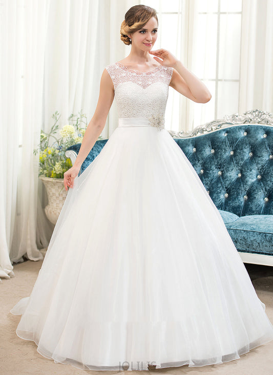 Satin Dress Wedding Dresses Sweep Beading With Sequins Ball-Gown/Princess Organza Lace Adriana Train Wedding