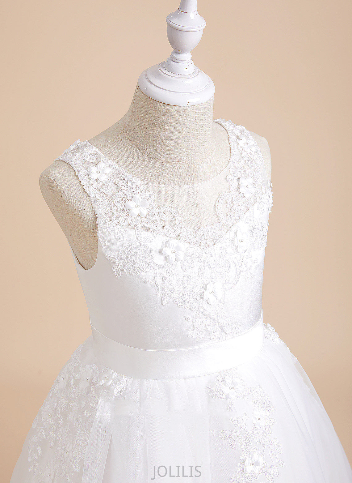 '- Flower Girl Dresses Sleeveless With Rhoda Girl Tea-length Tulle/Lace Dress Neck Flower A-Line Beading/Flower(s) Scoop