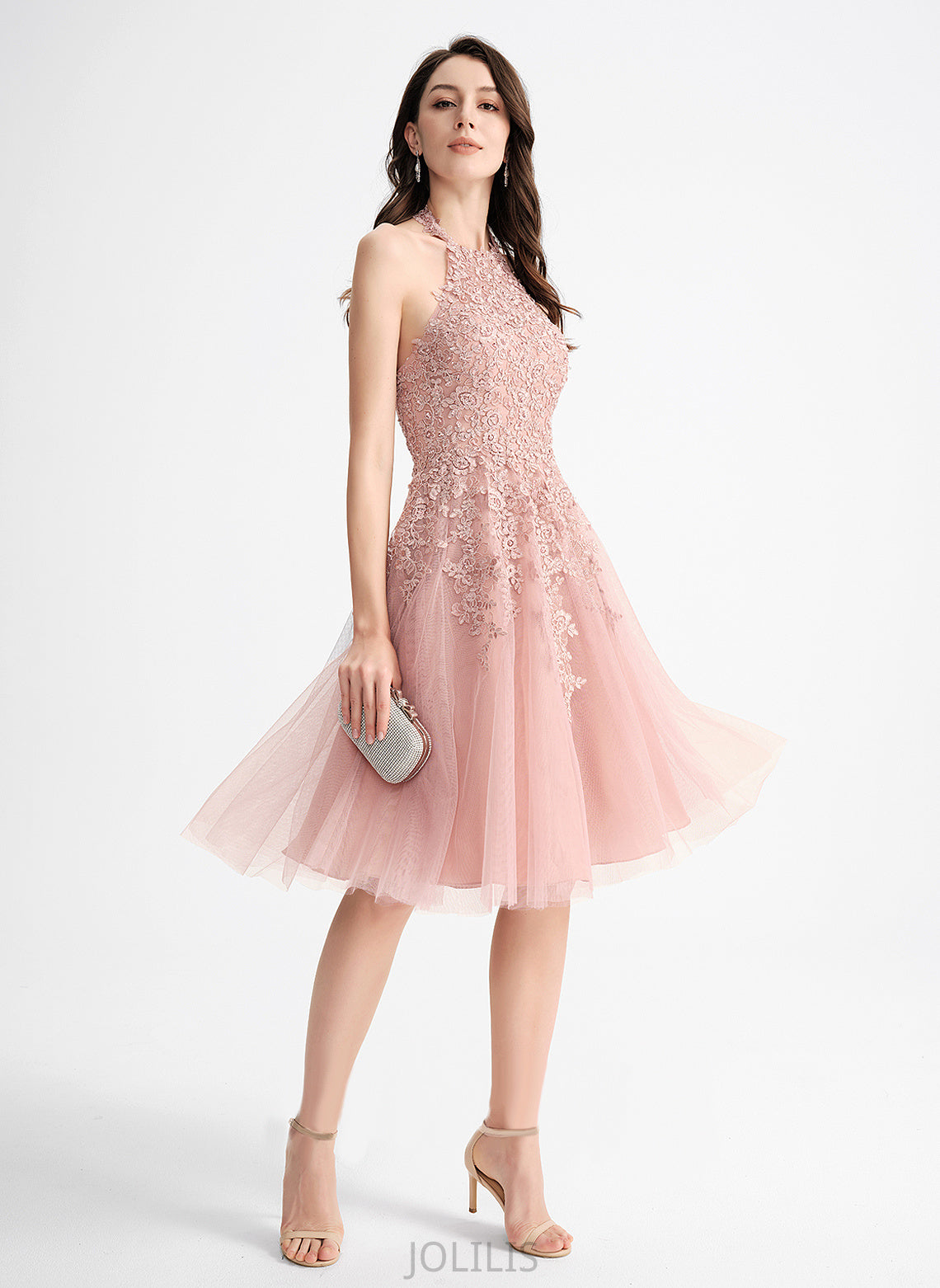 Homecoming Dresses Homecoming With Knee-Length Dress Neck Tulle Scoop A-Line Patience Lace