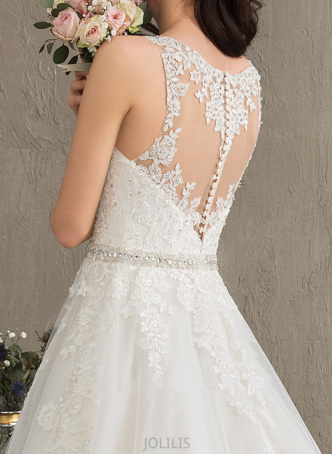 With Wedding Dresses Ball-Gown/Princess Dress Train Sequins Beading Wedding Emmy V-neck Lace Tulle Court