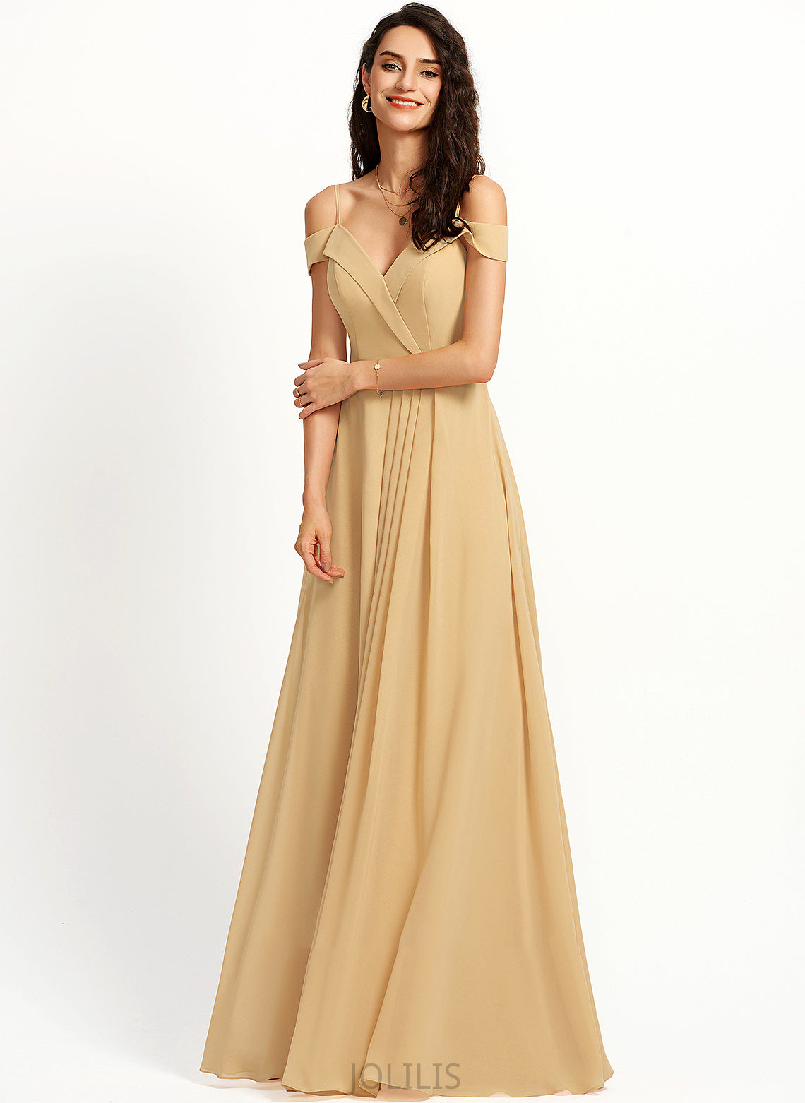 A-Line Floor-Length Alison Prom Dresses V-neck