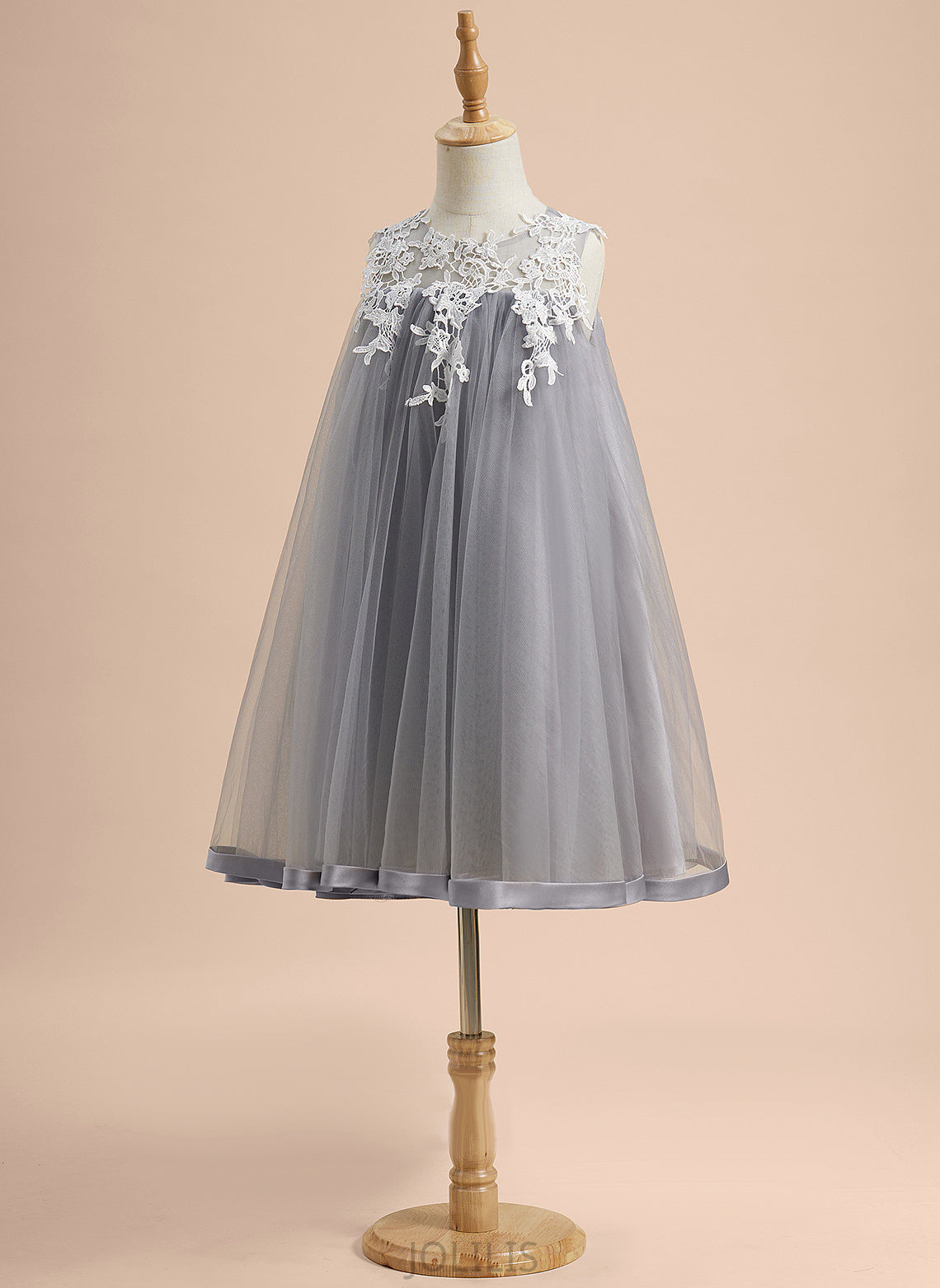 Neck Dress A-Line Scoop Sleeveless Lace With Girl Aisha Flower Girl Dresses - Tulle Knee-length Flower