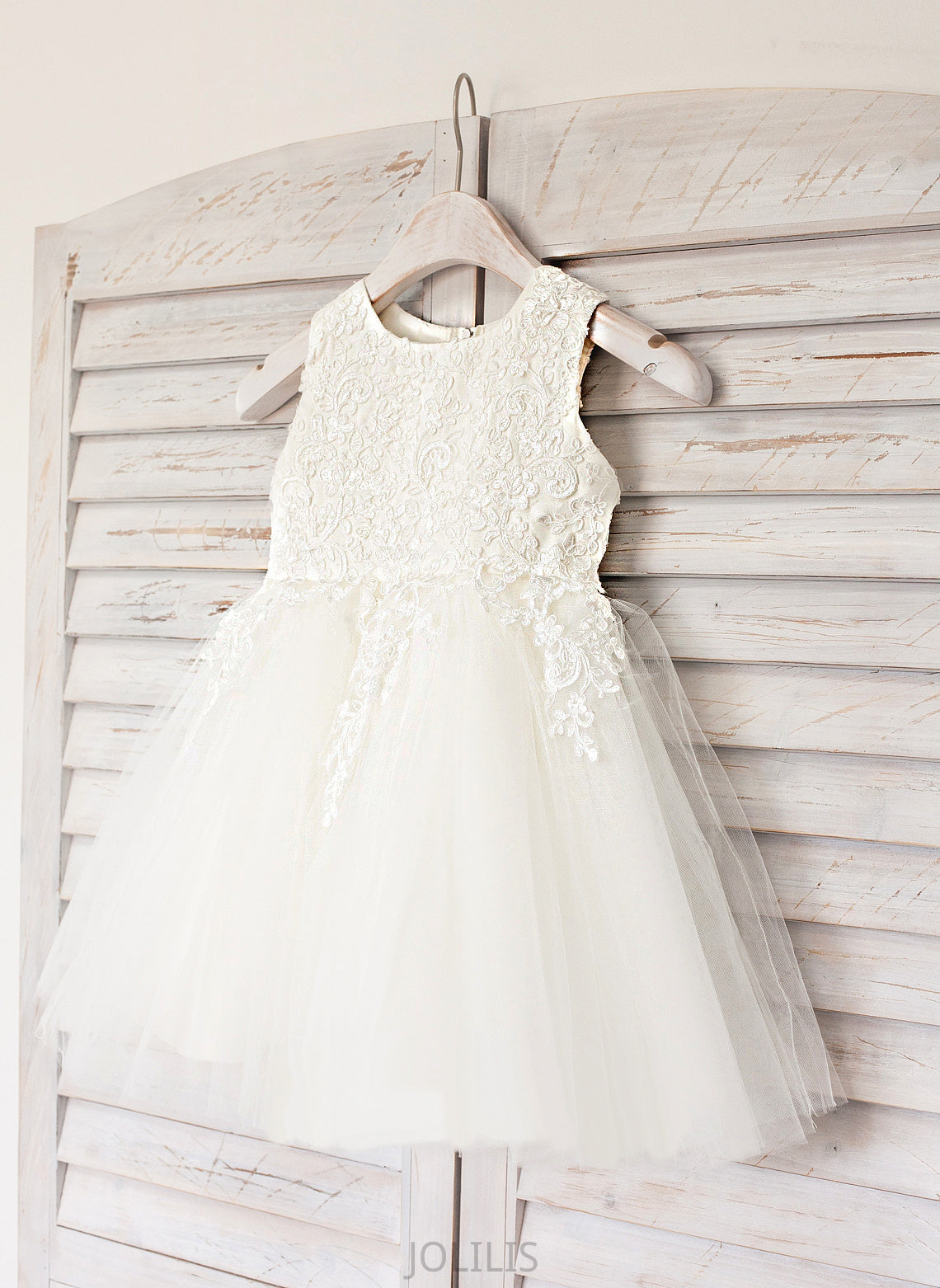 Flower Girl Dresses Kamari Neck Flower Knee-length Girl - With A-Line Dress Scoop Satin/Tulle Lace Sleeveless