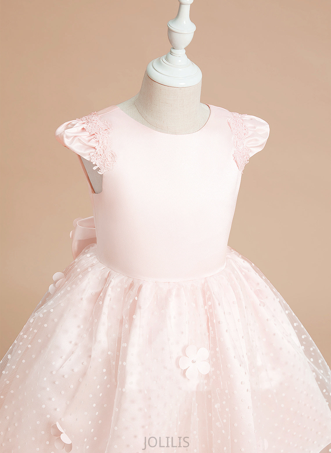 With Flower Girl Dresses Neck Ball-Gown/Princess Scoop Flower Alayna Sleeveless Knee-length - Satin/Tulle Girl Dress Bow(s)