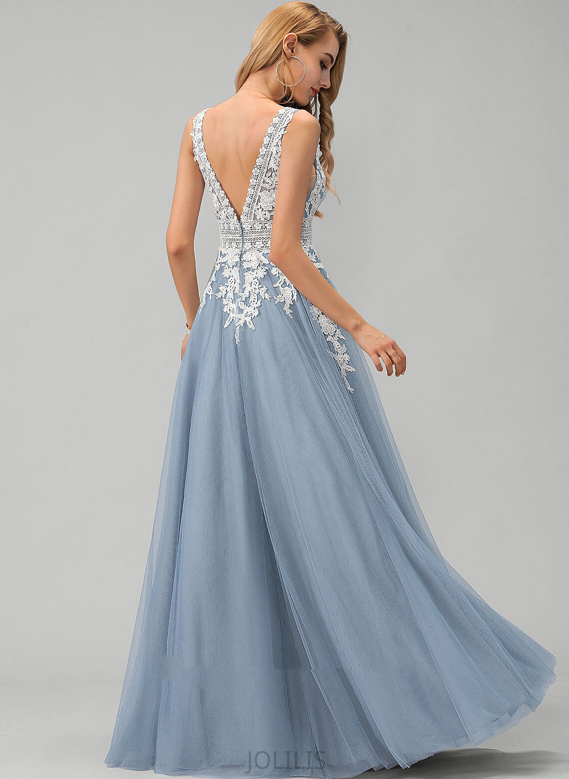 Prom Dresses Floor-Length Tulle Ball-Gown/Princess V-neck Mollie