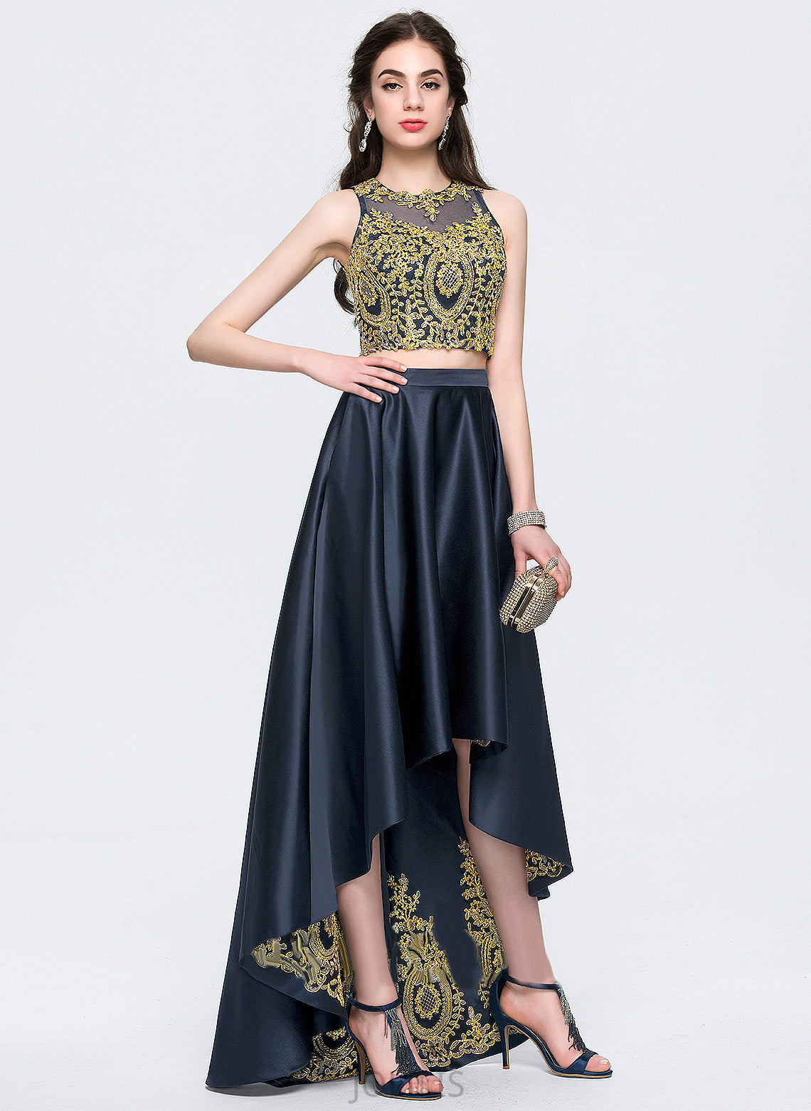 Asymmetrical Prom Dresses Sequins Beading A-Line Scoop Asia With Satin