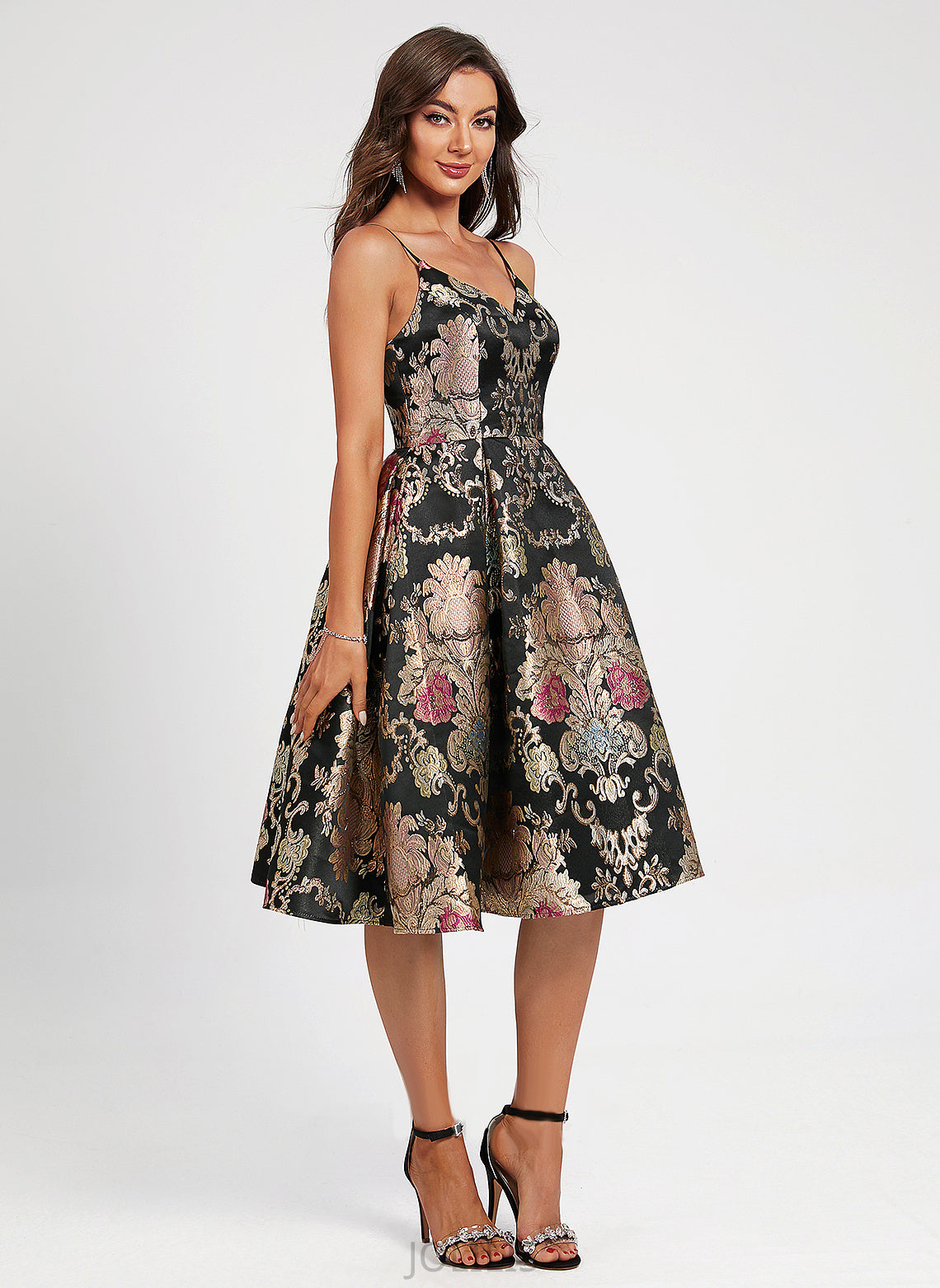 Homecoming Denise Knee-Length Flower(s) V-neck Lace Homecoming Dresses A-Line With Dress