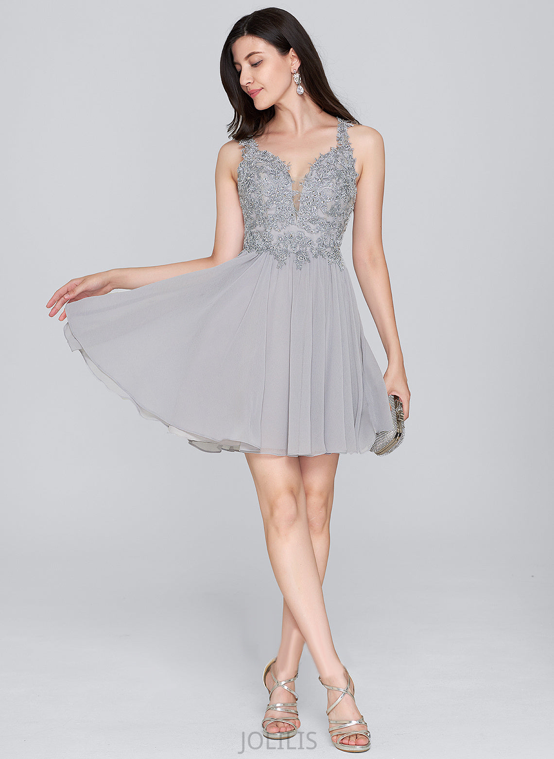 Short/Mini Sweetheart A-Line Homecoming Dresses Rosalie With Chiffon Sequins Dress Beading Lace Homecoming