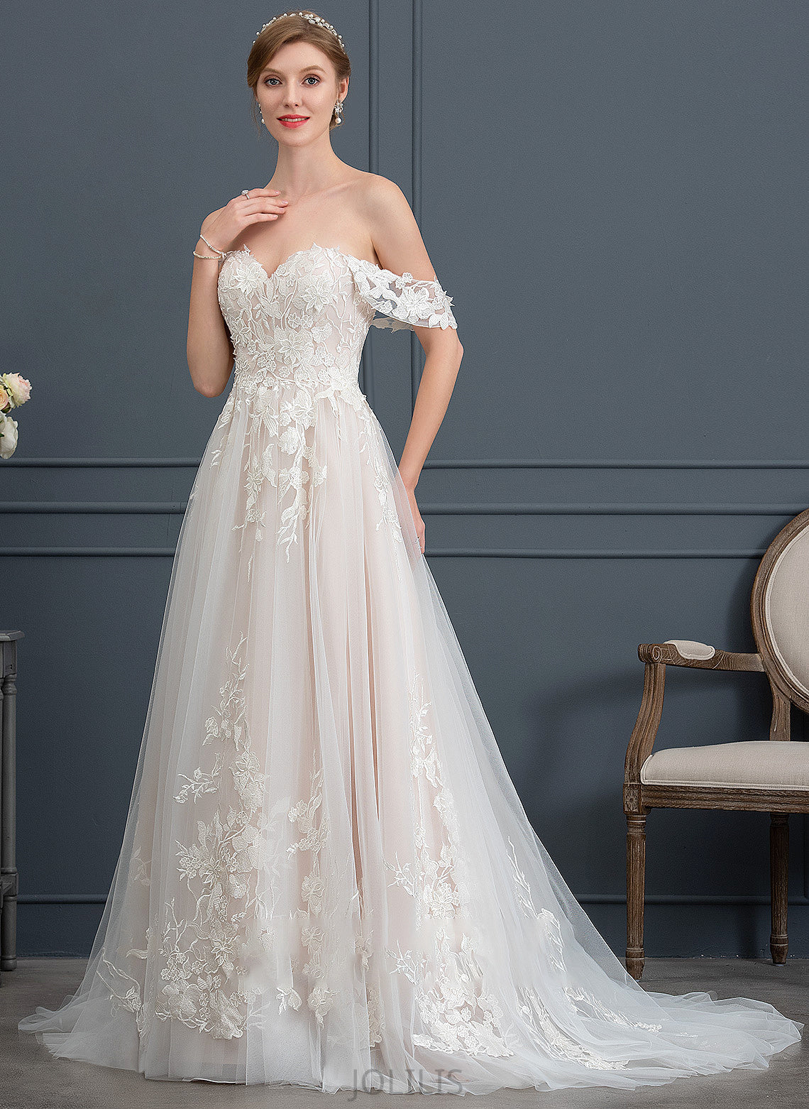 Wedding Janice Tulle Dress Sweep Ball-Gown/Princess Train Wedding Dresses Sweetheart