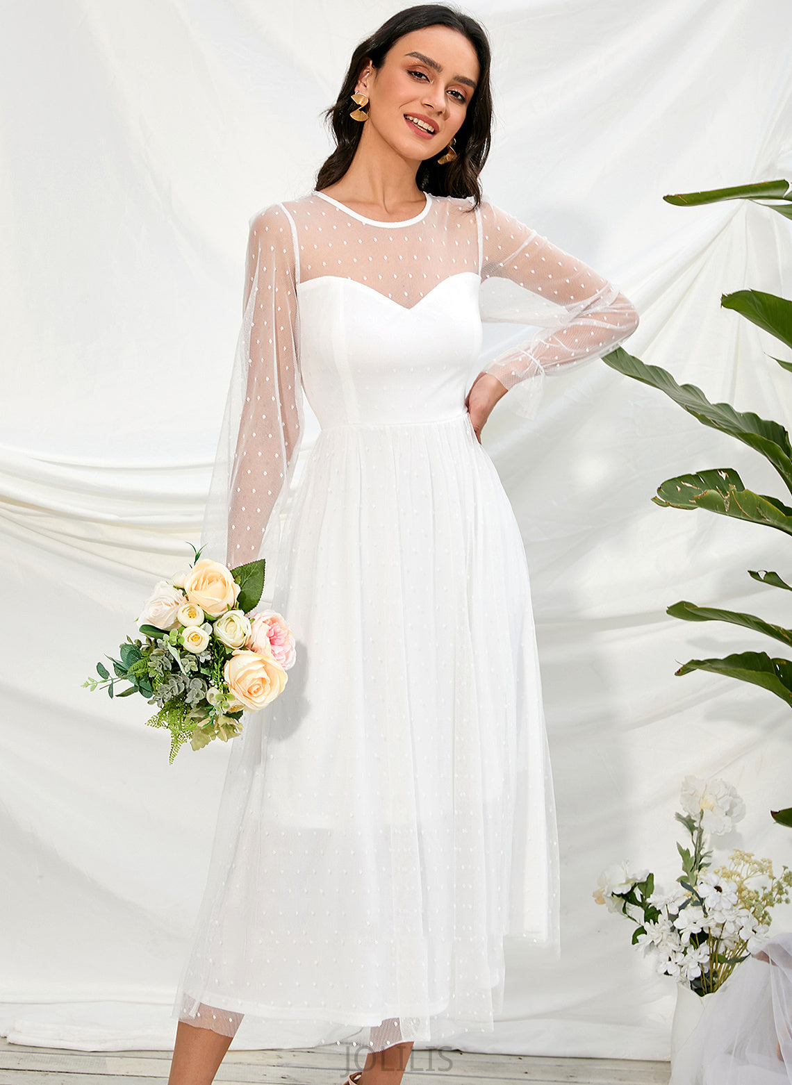 Tea-Length A-Line Kamari Wedding Dresses Dress Wedding