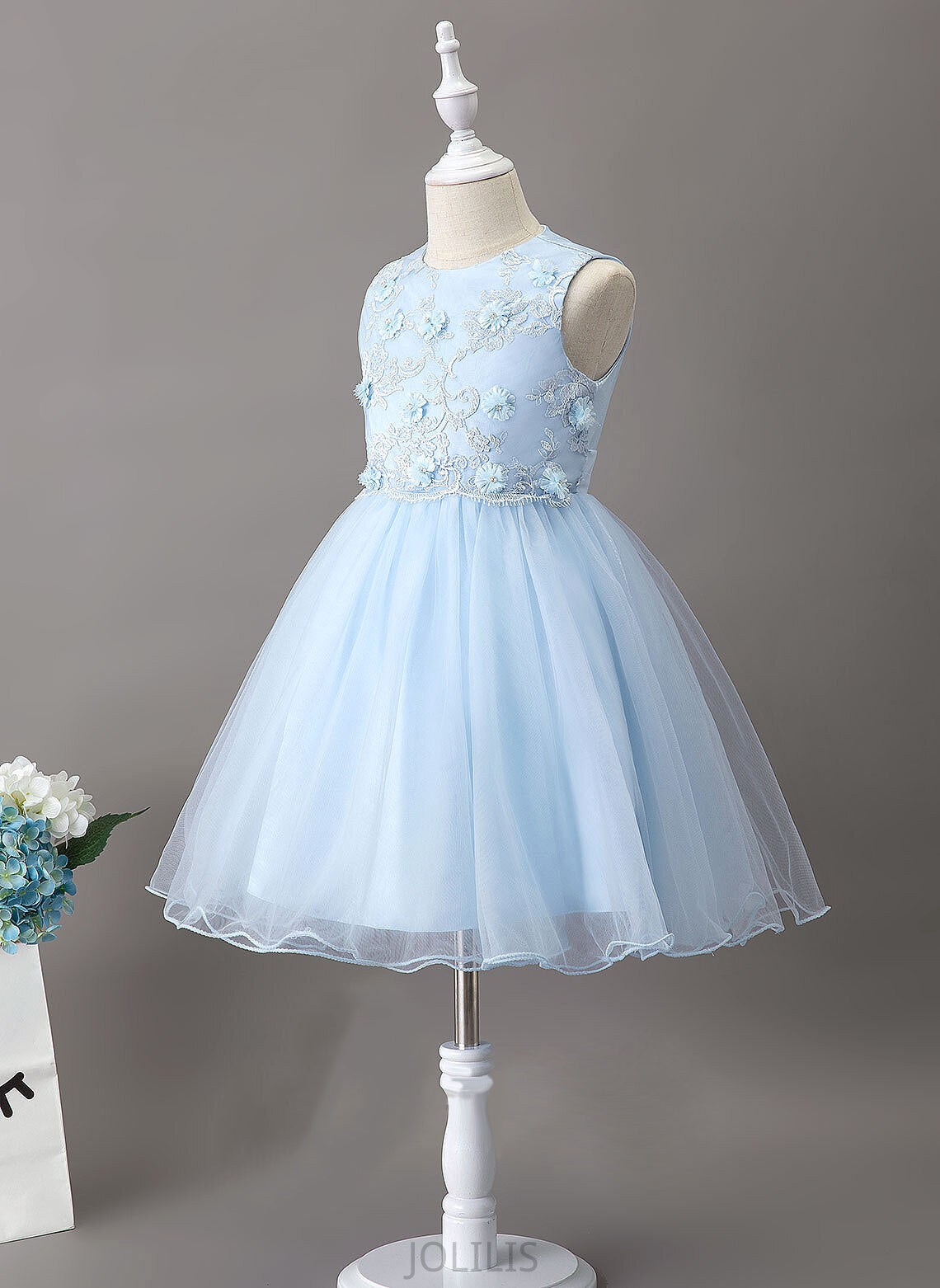 Flower Knee-length Sleeveless Scoop With - Neck Girl Flower(s) Tulle/Lace Flower Girl Dresses Dress Harper A-Line