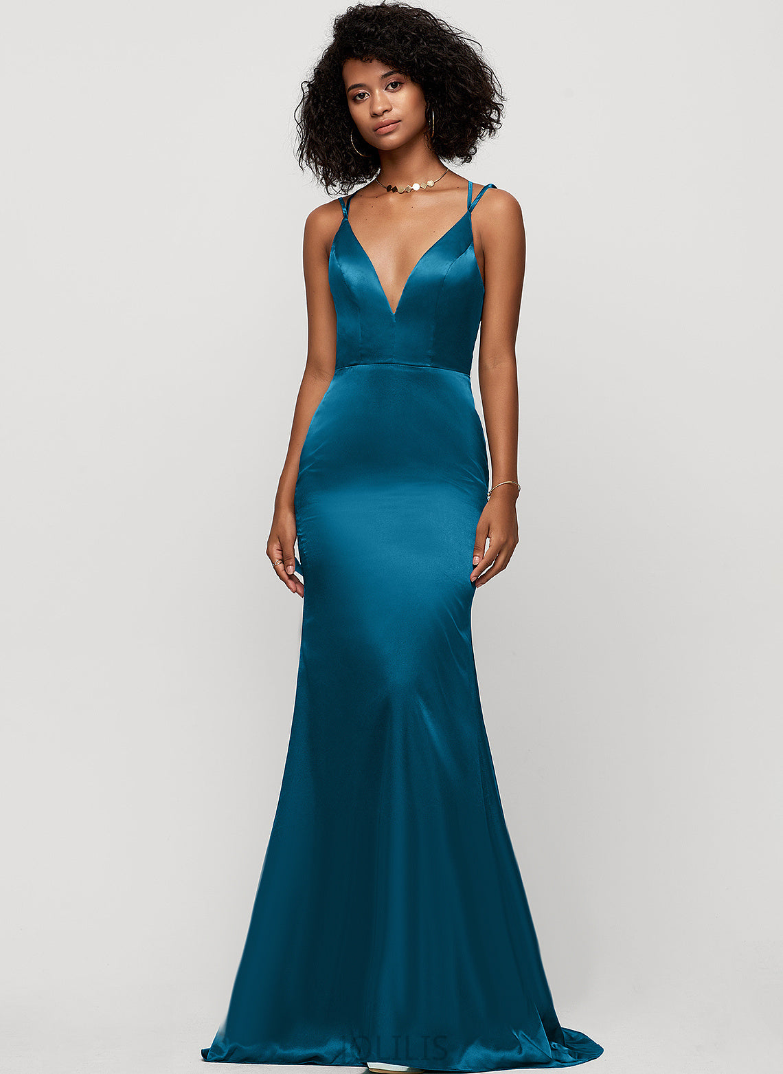 Prom Dresses V-neck Trumpet/Mermaid Charmeuse Train Briana Sweep