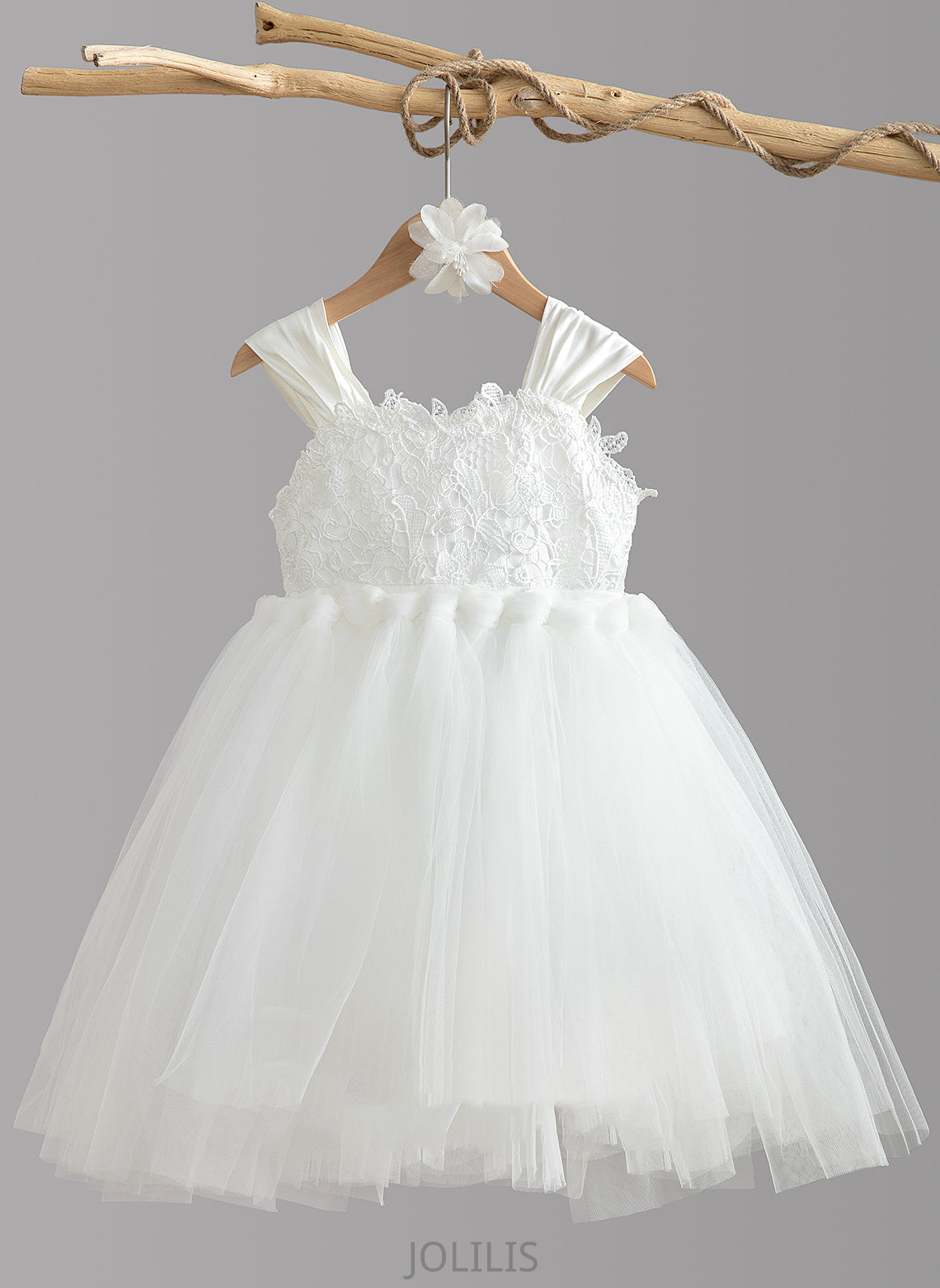 Bow(s) Knee-length Flower Girl Dresses Girl Dress Square Tulle - Flower With Neckline Uerica Sleeveless Ball-Gown/Princess