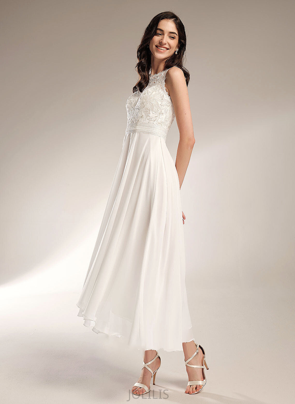 Scoop Neck Asymmetrical Alice Wedding Wedding Dresses Dress A-Line