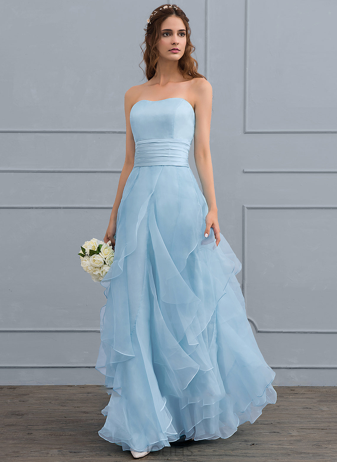 Organza Dress Cascading A-Line Wedding Wedding Dresses Sweetheart Ruffles Jocelynn Floor-Length With