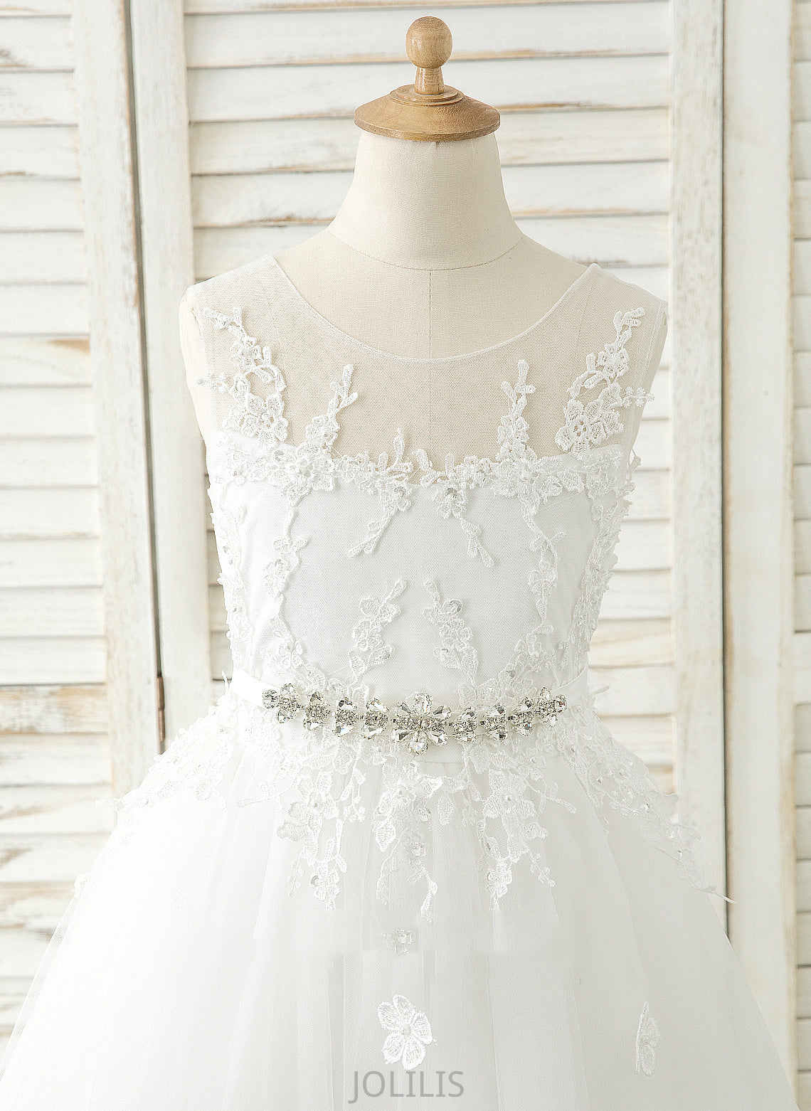 Flower Girl Dresses Emilia Flower Floor-length - A-Line Tulle/Lace Dress Neck Scoop Girl Sleeveless