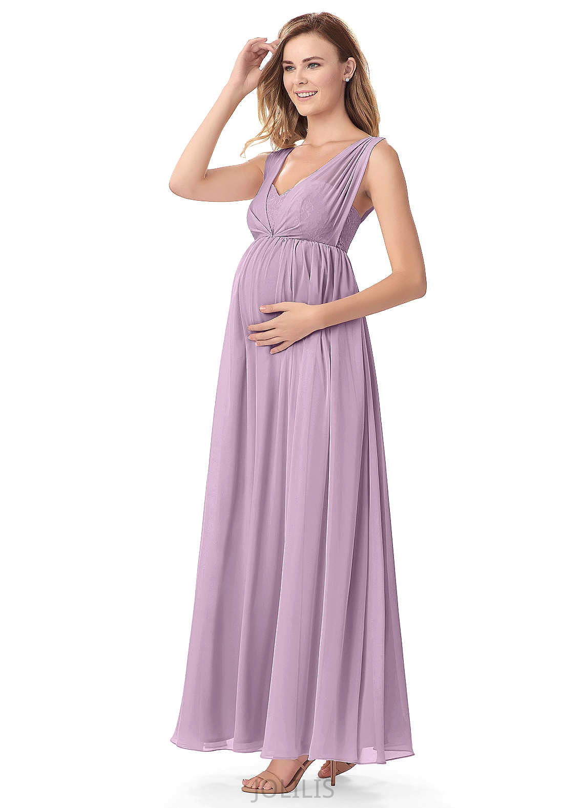 Carmen A-Line/Princess Natural Waist Floor Length Sleeveless Scoop Bridesmaid Dresses