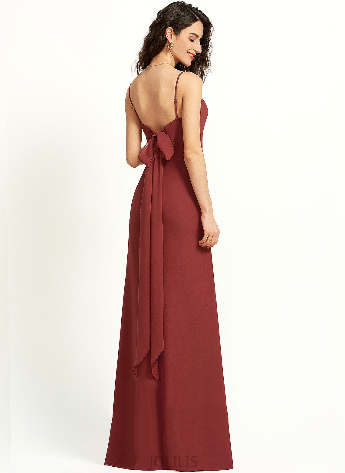 Chiffon Kiera Square Floor-Length Sheath/Column Prom Dresses