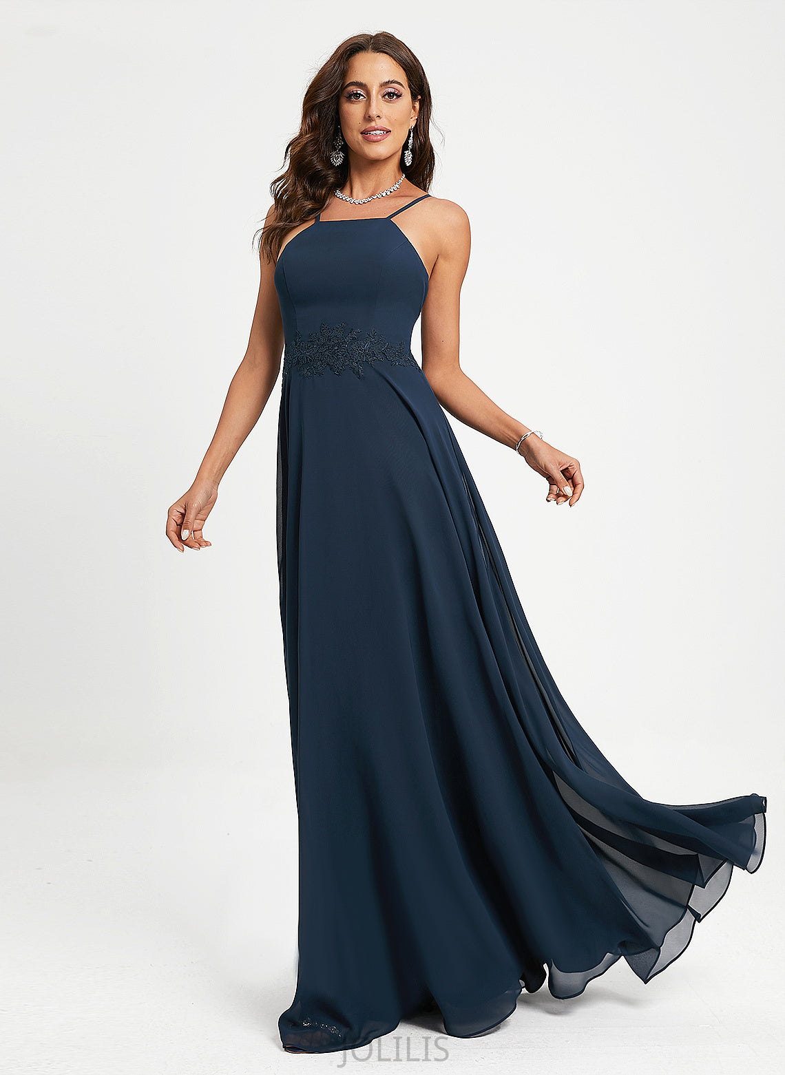 Chiffon Mignon Prom Dresses Lace A-Line Floor-Length Halter