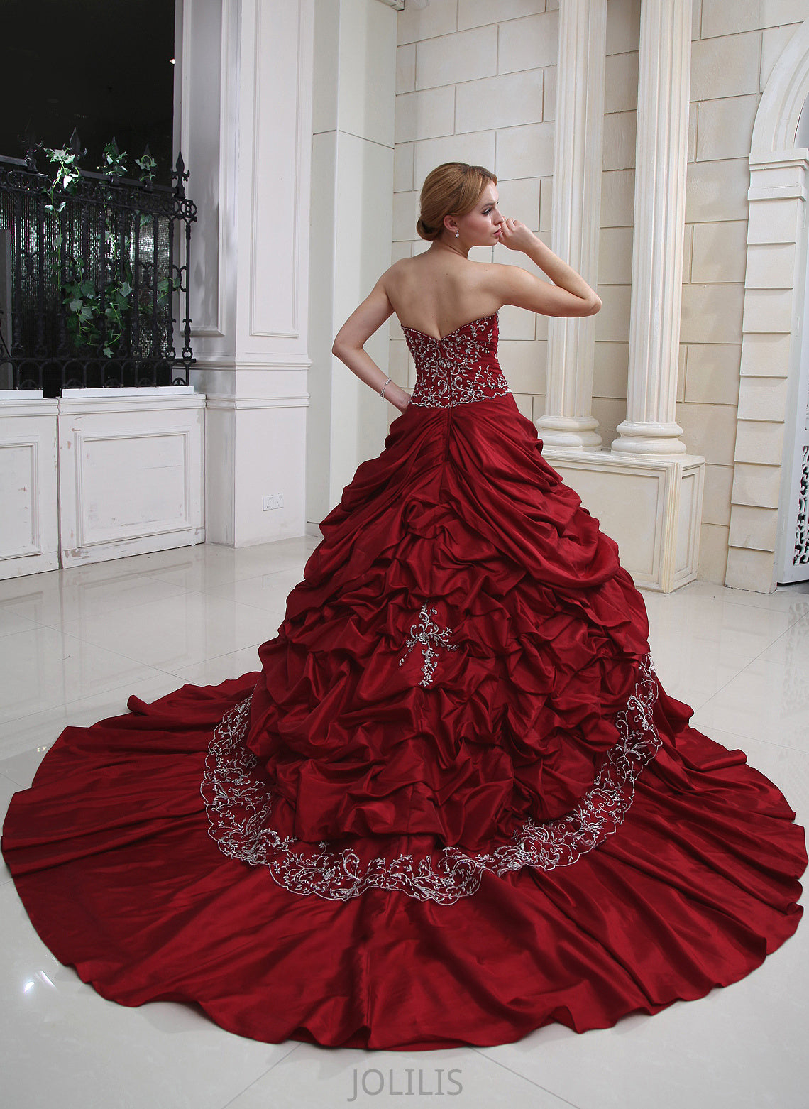 Wedding Dresses Dress Wedding Embroidered Taffeta With Ruffle Beading Train Delilah Ball-Gown/Princess Royal Sweetheart