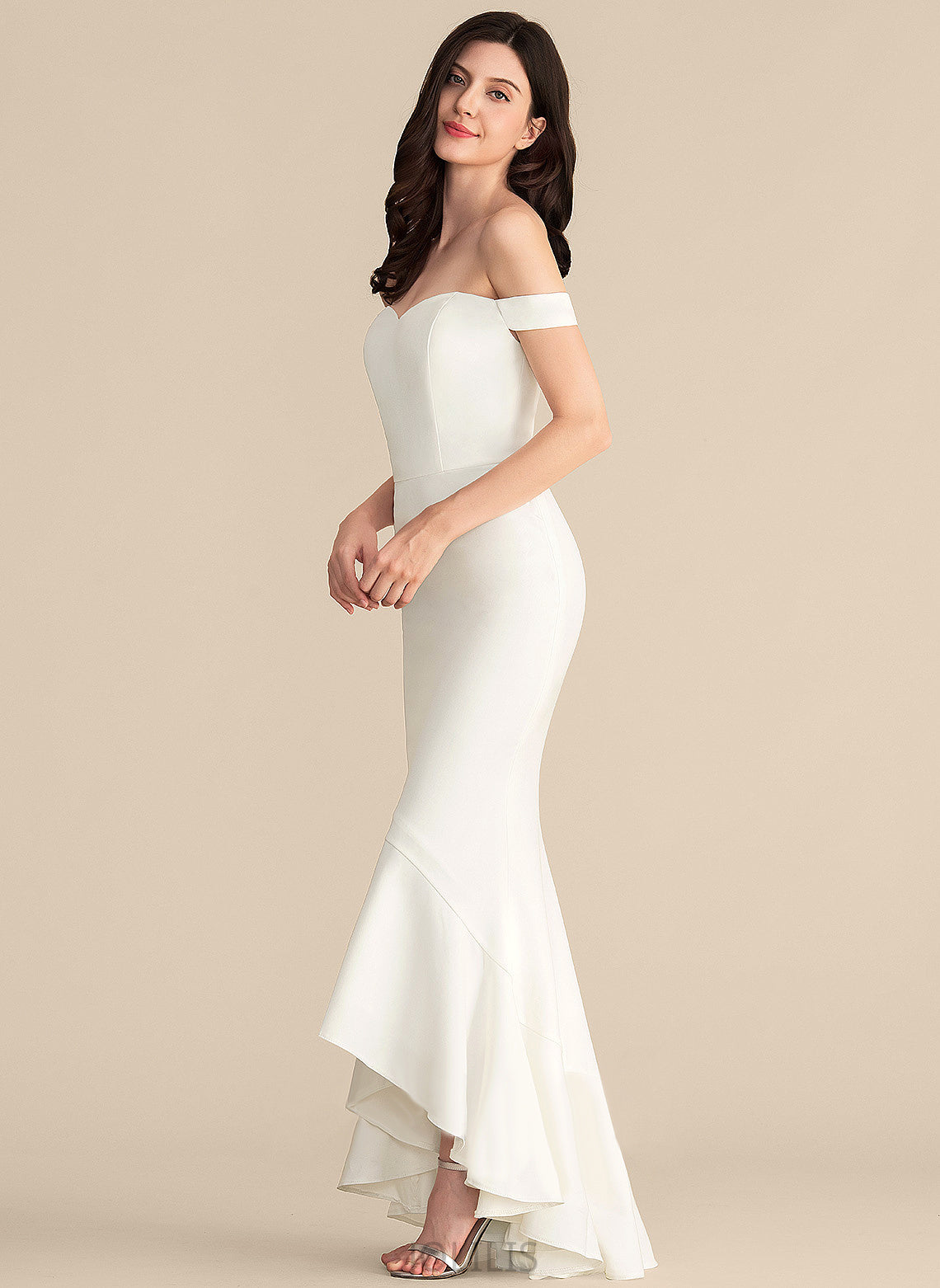 With Dress Off-the-Shoulder Mylie Wedding Dresses Wedding Trumpet/Mermaid Asymmetrical Cascading Ruffles