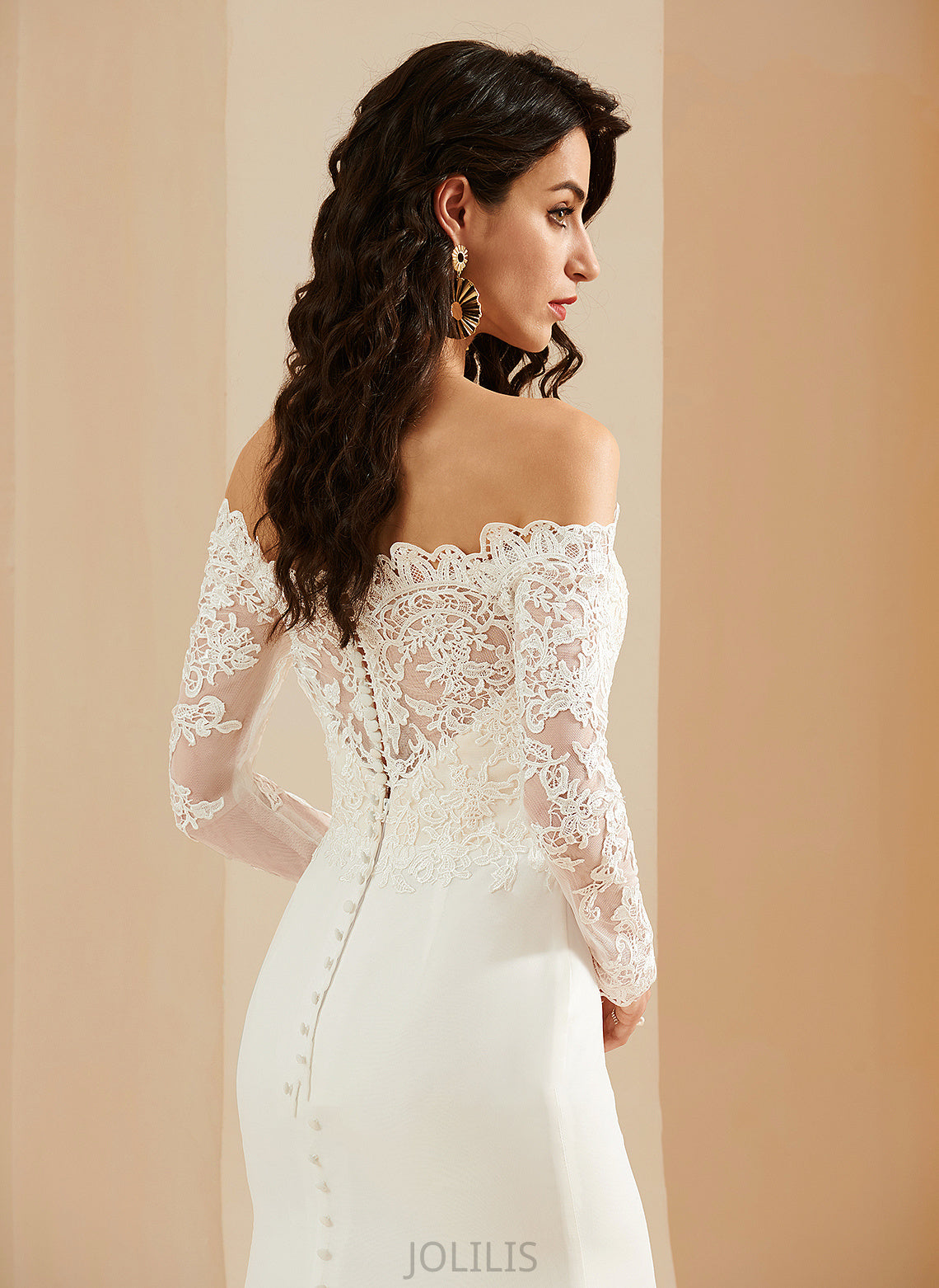 Off-the-Shoulder Train Wedding Dresses Wedding With Dress Lace Trumpet/Mermaid Court Kaleigh