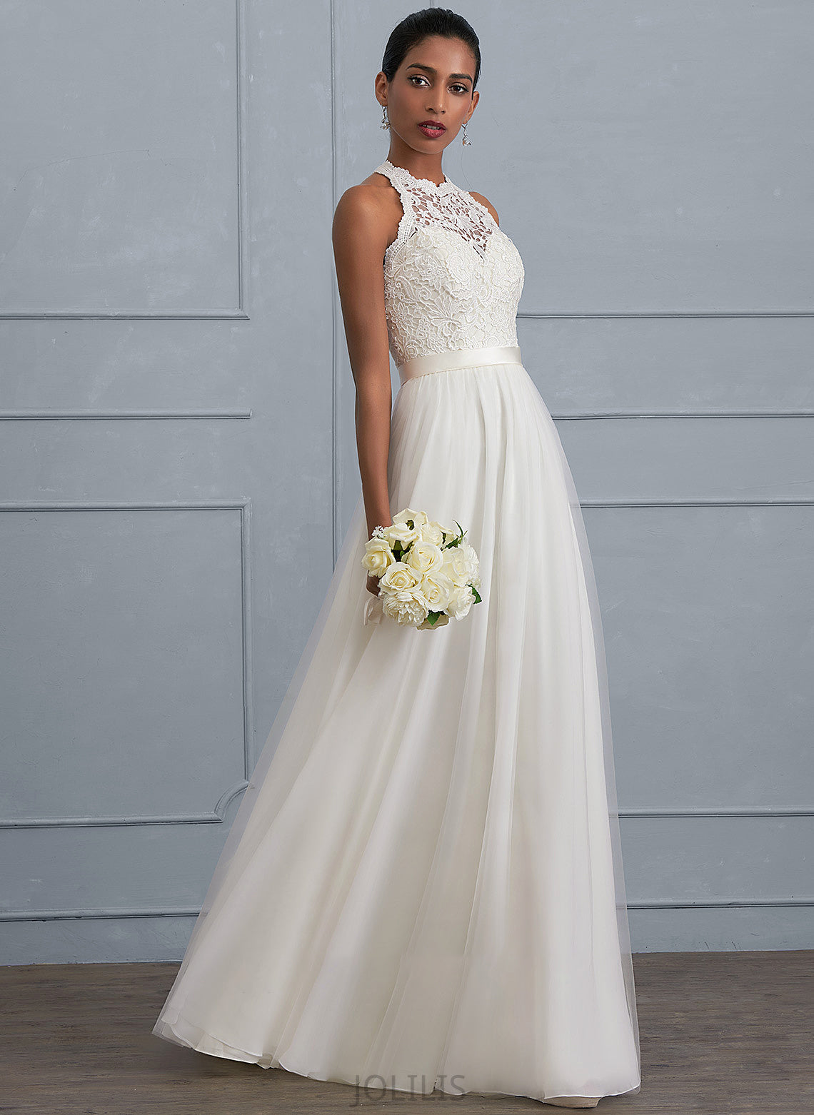 Wedding Dresses Dress Scoop Neck Wedding Tulle A-Line Floor-Length Annabella