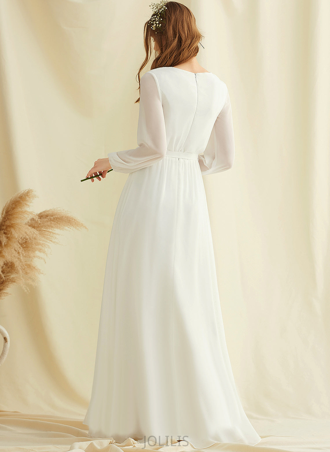 Chiffon Wedding Floor-Length Alexandra Dress A-Line V-neck Wedding Dresses