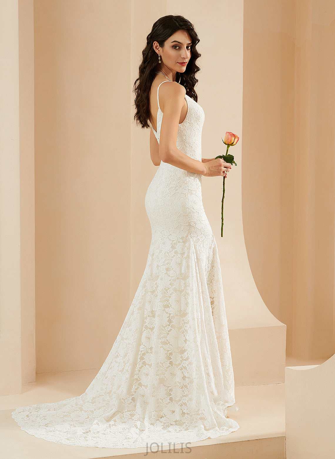 Wedding Train Leyla Court V-neck Trumpet/Mermaid Dress Wedding Dresses