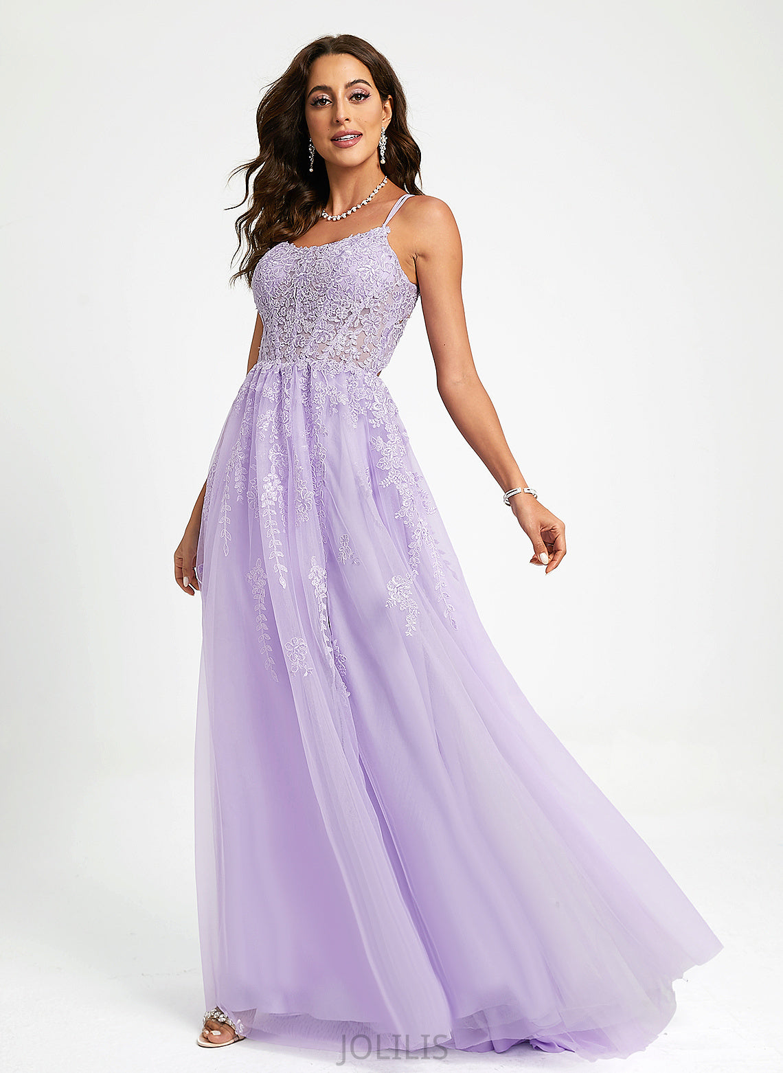 Prom Dresses Sweep Macie Lace Train Ball-Gown/Princess Scoop Sequins With Tulle